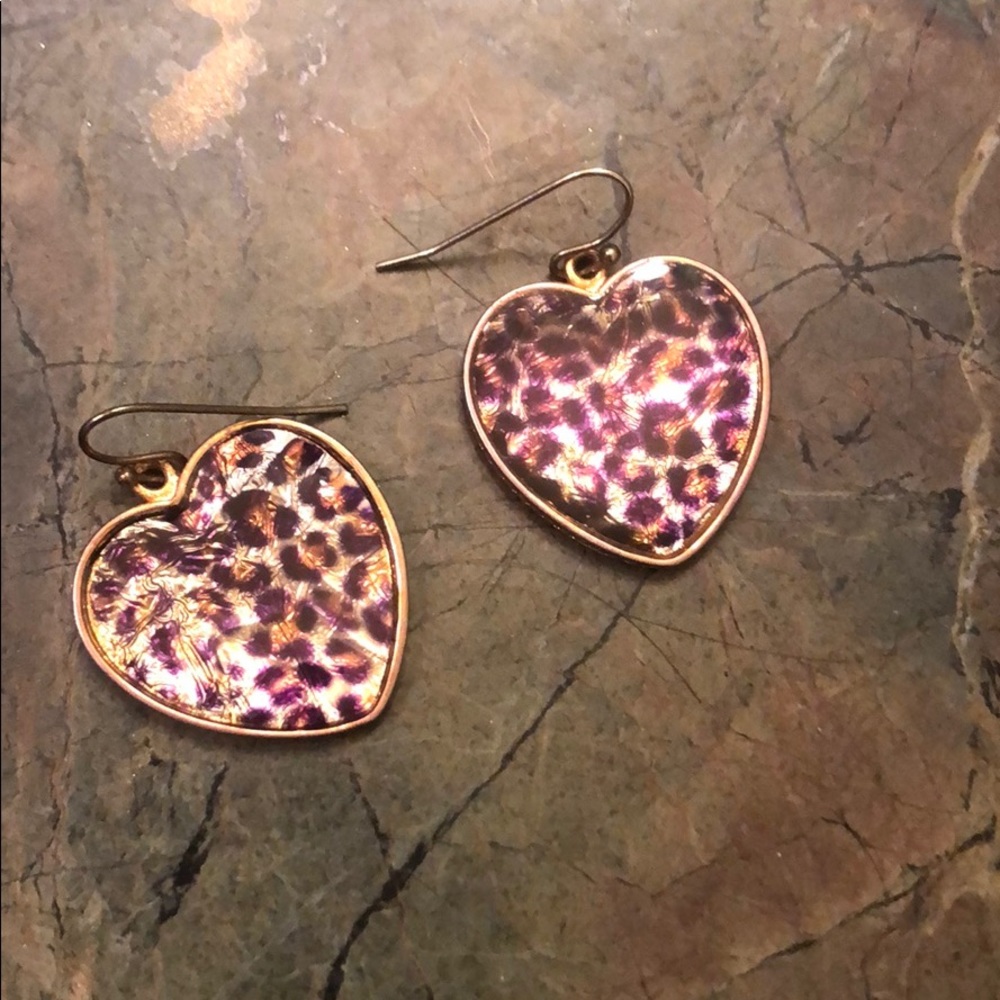 Betsey Johnson-Inspired Leopard heart earrings